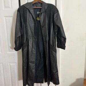 Black Leather Long Coat